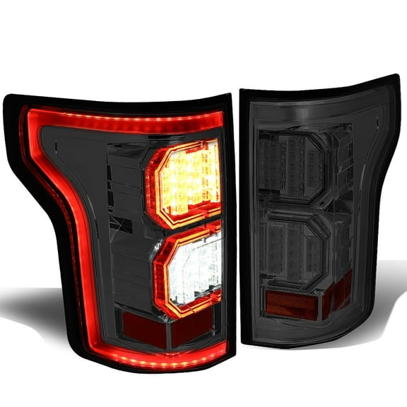 DNA Motoring LED Tron Style Smoke Clear Tail Lights Lamp Set For 2015-2017 Ford F150