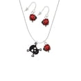 thumbnail image 2 of Delight Jewelry Acrylic Small Black Skull Red Lucky Ladybug Necklace and Dangle Earrings Set, 2 of 6