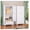 1 Drawer White, variant on Metal Wardrobe Cabinet with Mirror and Hanging Rod, 71" Black