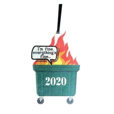 

Heiheiup 2020 Dumpster Fire Christmas Ornament Christmas Tree Wooden Pendants Stained Glass Window Frame