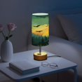 thumbnail image 6 of Touch Control Table Lamp with LED Bulb Bedside Lamp for Bedroom Living Room Green and Yellow Sunset, 6 of 8