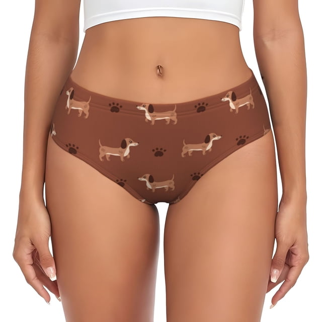 Fotbe Dachshund Dog Puppy Calzones Estampados para Mujer – Ropa Interior de Algodón, Cómoda, Suave y Elástica-XX-Large