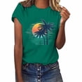 thumbnail image 2 of Tittly T Shirts for Women Graphic Tees Women's Loose Printed Short Sleeved Shirt Summer Casual Cotton Short Sleeved Shirt Tshirts Shirts Spring Tops for Women Green L, 2 of 6