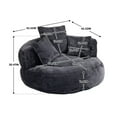 thumbnail image 5 of Bean Bag Chair, Lazy Round Sofa with Pillows and Armrests, Oversized High Back Armchair Single Gaming Sofa Chair Accent Floor Soft Lounge Chair, for Bedroom Living Room Playroom, Black, 5 of 7
