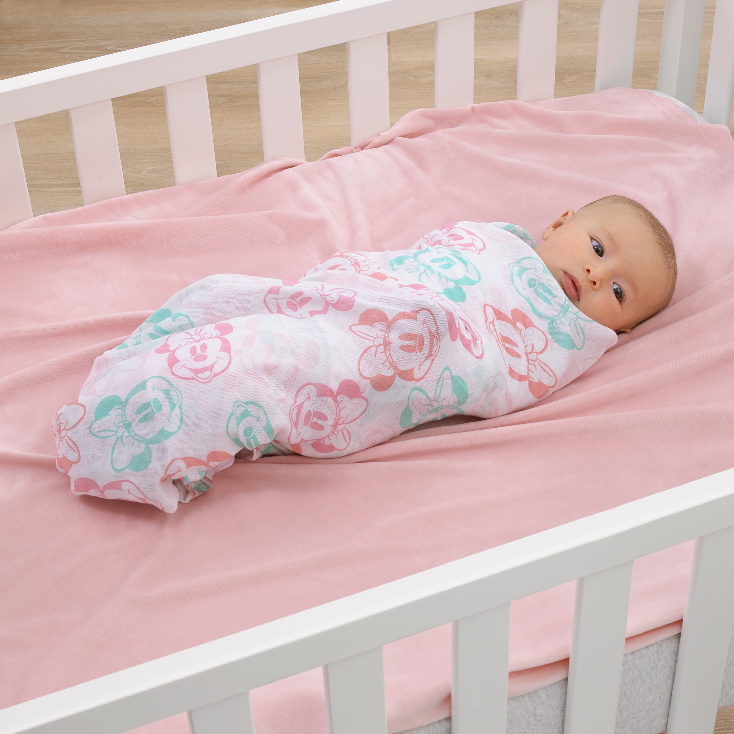 Disney Minnie Mouse 3 Piece Muslin Swaddle Baby Blankets