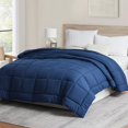 thumbnail image 2 of Edredón con relleno de edredón, edredón alternativo acolchado, tamaño Queen para todas las estaciones, edredón azul marino, relleno de edredón Queen, edredón tamaño Queen con pestañas en las esquinas,, 2 of 5