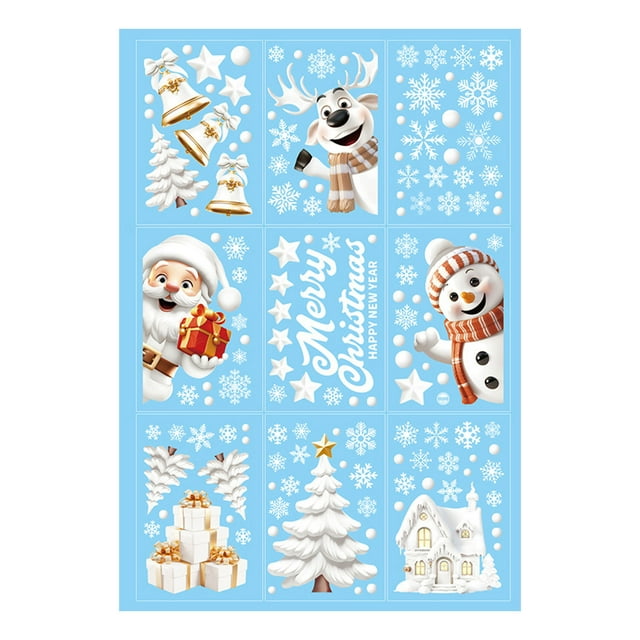 Pegatinas navideñas Naiovety 9 piezas muñeco de nieve 3D PVC