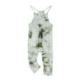 thumbnail image 2 of Odeerbi Teen Girls Summer Jumpsuit Tie-dye Bib Overalls Casual Sleeveless Rompers Long Pants with Pockets 5-14 Years Olive Green, 2 of 6