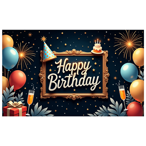 Decorative Design Happy Birthday Banner Balloon Decoration Party Decoration for Birthday Party Celebration Indoor Decoration