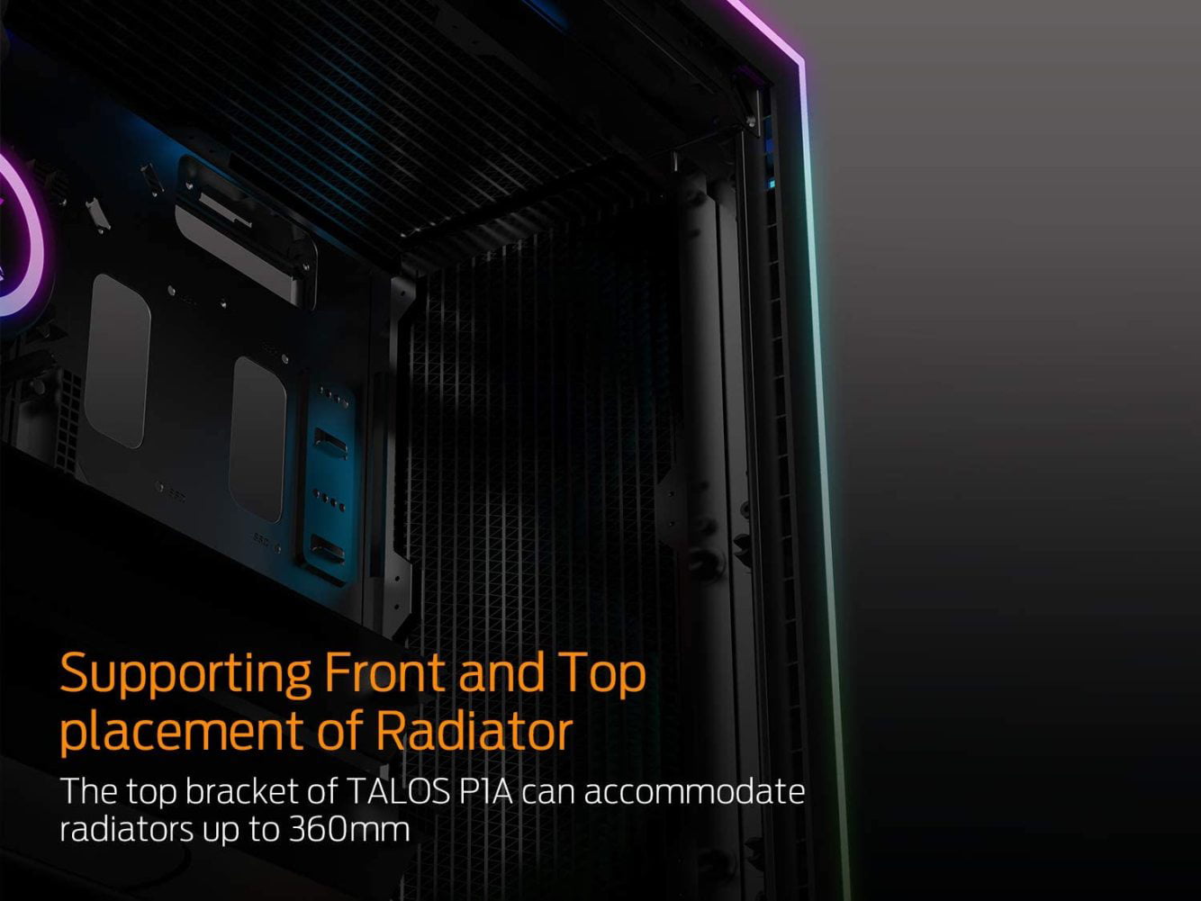 GAMDIAS RGB Gaming Mid-Tower Case Four-Sided Tempered Glass Four 