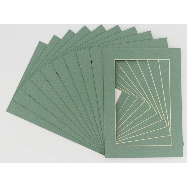 Seafoam Acid Free 8x10 Picture Frame Mats with White Core Bevel Cut for