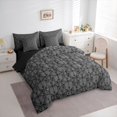 thumbnail image 3 of Feelyou Grey Mandala Damask Comforter Set 7pcs, Dragonfly Animal Queen Bedding Sets, 3 of 8