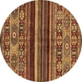 thumbnail image 1 of Ahgly Company Indoor Round Abstract Brown Modern Area Rugs, 3' Round, 1 of 4
