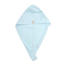 Unique Bargains 1 Pc Water-absorbent Cartoon Dog Embroidery Hair Towel for Bathroom Blue Coral Fleece