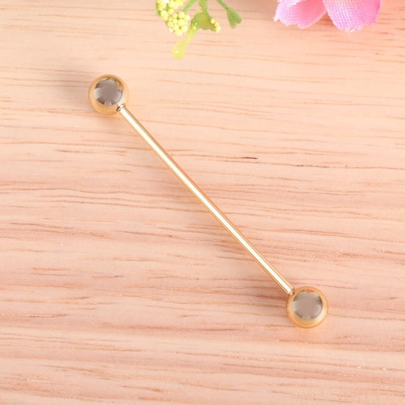 WHAMVOX 1Pack Piercing Earring High Polished Smooth Surface 14 Gauge 1.6mm 38mm