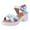 Blue, variant on Women's Platform Sandals Chunky Block Heels Ankle Strap Open Toe Slides Lug Sole Summer Vacation Walking Shoes White Size 6.5-7