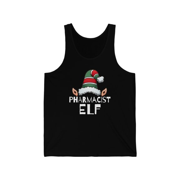 Pharmacist Elf Christmas Unisex Tank Top, XS-2XL Holidays Xmas Elves