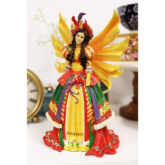 Ebros Teri Rosario Fairy Queen of Masquerade Winter Fairy Statue 11.25" Tall