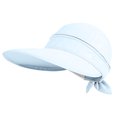 thumbnail image 4 of AWZXDE Women's Solid Wide Brim Sun Hat with Bow, Casual Cap for Beach Blue,One Size, 4 of 4
