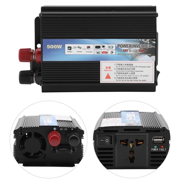 Inversor de corriente con panel solar, inversor convertidor de 12 V, inversor de máxima eficiencia