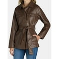 thumbnail image 4 of Time and Tru Women's and Women's Plus Faux Leather Cropped Belted Trench, Sizes XS-3X, 4 of 7