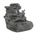 thumbnail image 4 of Outdoor Water Fountains 4-Tiered Concrete Rock Waterfall Fountain, 20.8"H – Outdoor Garden Decor with LED Lights, Weather-Resistant, Soothing Water Sound Ambiance,Tiered Outdoor Water Fountain, 4 of 12