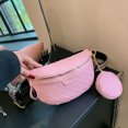 thumbnail image 2 of Bolso de pecho para mujer Bolso de cinturón de cuero PU Paquete informal impermeable para mujer (Rosa) Wdftyju Para Estrenar, 2 of 5
