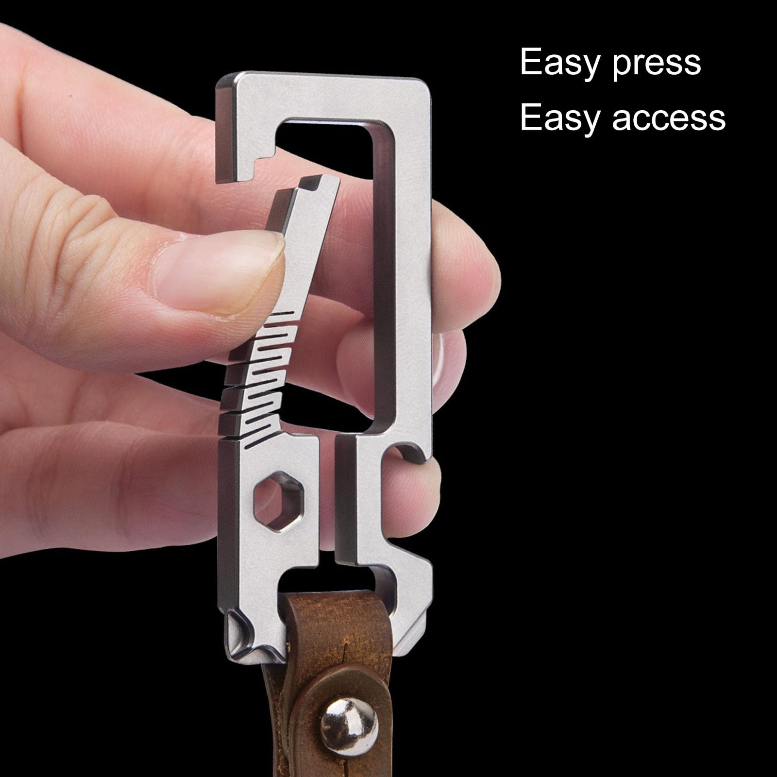 Fazipu Titanium Carabiner Keychain Clip, Quick Release EDC Key Holder Organizer with Key Ring