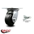 thumbnail image 2 of 4 Inch Heavy Duty Rubber on Steel Caster with Ball Bearing and Swivel Lock SCC, 2 of 2