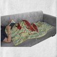 thumbnail image 6 of Vintage Soft Flannel Fleece Blanket, Groovy Retro Drumming Poster Design Percussion Rock Music Instrument Play Vibe Hit, Cozy Plush for Indoor and Outdoor Use, 50" x 60", Red Yellow, by Ambesonne, 6 of 6