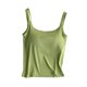 thumbnail image 1 of Prenda exterior de primavera-verano para mujer: camiseta sin mangas con tirantes y copas, color liso, mezcla de algodón elástico., 1 of 6