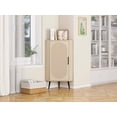 thumbnail image 2 of Natural Corner Cabinet with Rattan Door, Freestanding Corner Shelf Stand for Small Spaces, Living Room, Kitchen, Bedroom, 15.75x15.75x39.37 Inches, 2 of 27