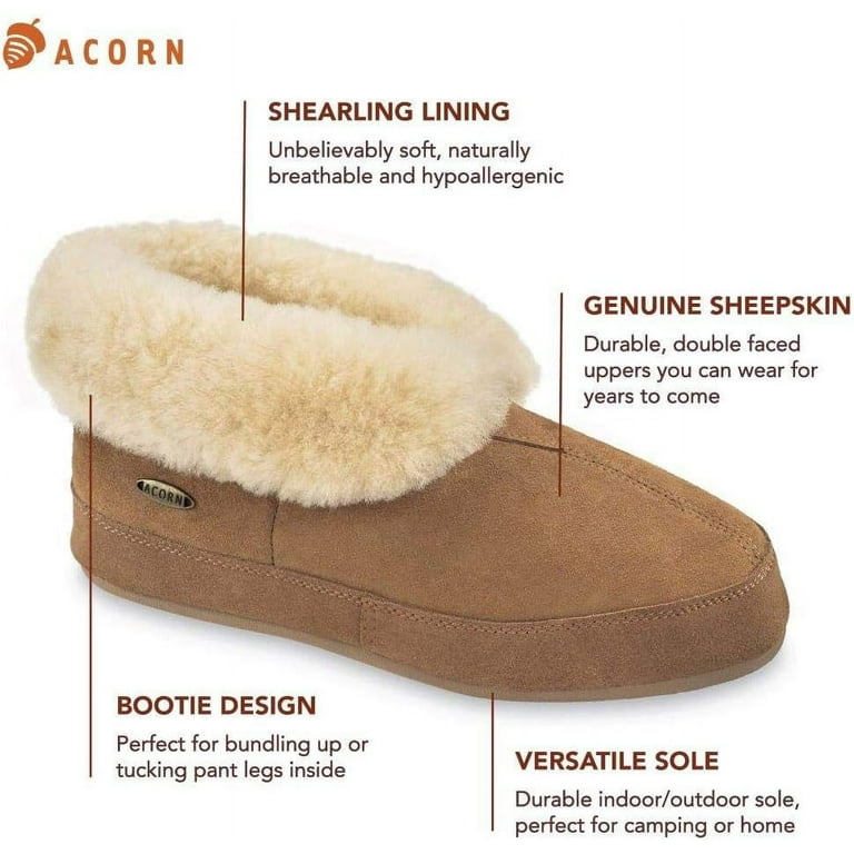 Men's Sheepskin Bootie Slipper with Indoor/Outdoor Sole