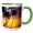 Green/White, variant on 3drose, Polynesian Dance at Sunset, Hawaii - Us12 Dpb1122 - Douglas Peebles, 11oz Two-tone Black Mug