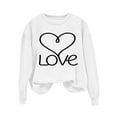 thumbnail image 4 of Craaazy Women's Plus Size Valentines Day Tops Round Neck Love Prints Long Sleeve Sweatshirts Gifts, 4 of 5