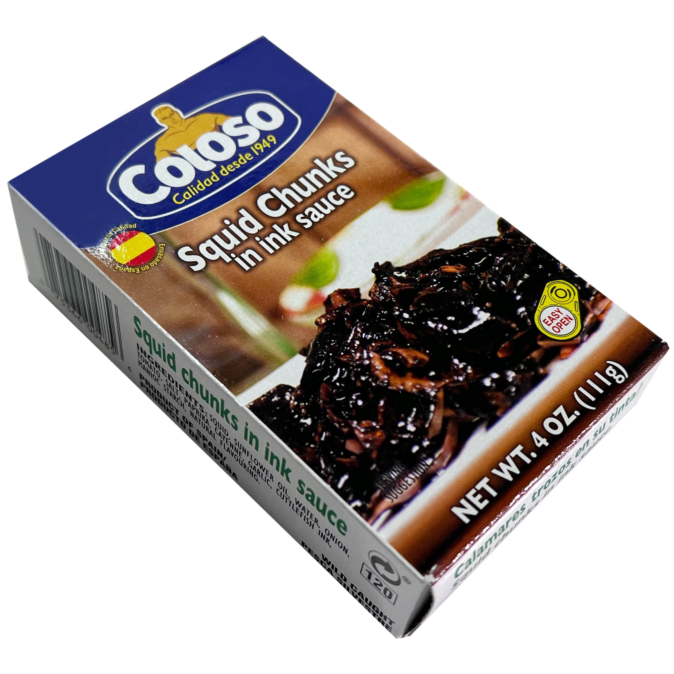 Coloso Squid Chunks in Ink Sauce, 4 oz Can Packaged Meal
