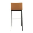 thumbnail image 5 of Mara Contemporary Barstool In Black Steel And Camel Faux Leather - Set Of 2, 5 of 7