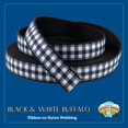 thumbnail image 3 of Country Brook Design - Black & White Buffalo Plaid Ribbon on Black Nylon Webbing (1 Inch, 20 Yards), 3 of 5