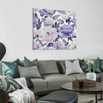 thumbnail image 2 of Chilfamy Purple Flowers Leaves Art Modern Canvas Prints Home Decor 12x12in, 2 of 6