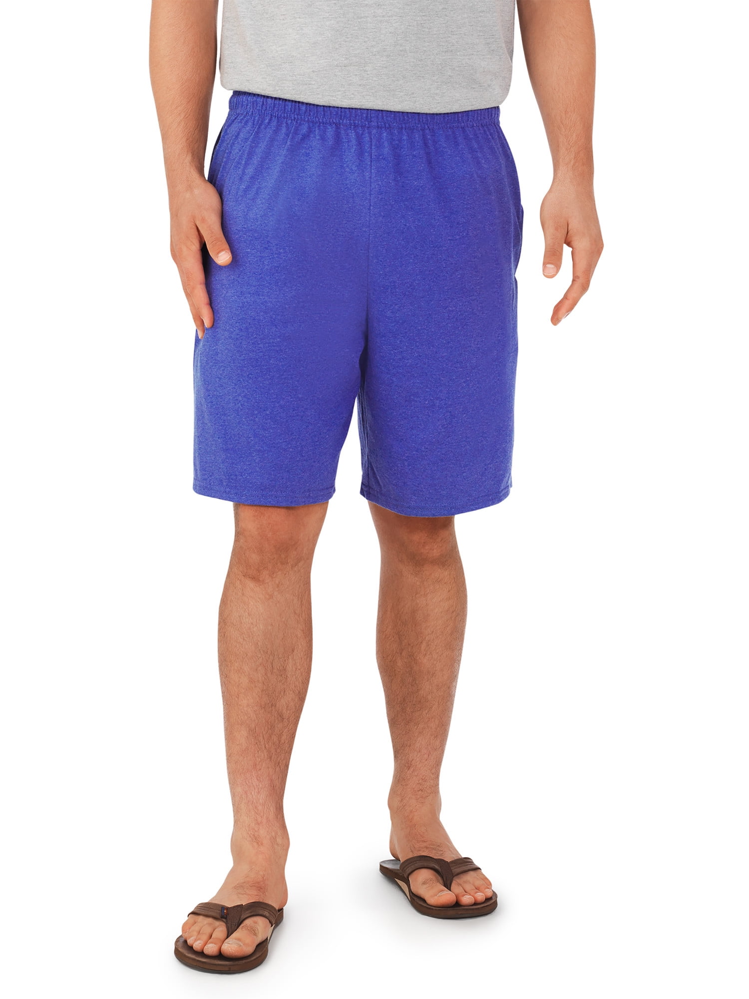 fruit of the loom men's platinum jersey shorts with side pockets