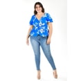 thumbnail image 1 of Blusa con jareta Roman Fashion Tallas Extras 1761 Azul claro 40, 1 of 6