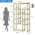 thumbnail image 2 of DEXTRUS Modern 71" Tall 6 Tier Bookshelf, Faux Marble Bookcase Open Display Storage Rack with 12 Shelves, for Home Living Room Office, Gold, 2 of 8