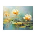 thumbnail image 3 of Hand-painted Lotus Flower Canvas Wall Art for Home Decor Ready-to-Hang, 3 of 18