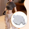 thumbnail image 1 of Camiseta corta de corta coleccionable a escala 1/12 para figura de acción femenina. Accesorio de trabajo para figura de acción de 6 pulgadas. Blanco, 1 of 8