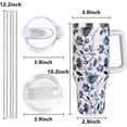 thumbnail image 2 of 40 oz Tumbler with Handle and Straw Stainless Steel Insulated Tumbler Leak Proof Lid and Straw Lid Reusable Travel Mug Coffee Mug Cup Dishwasher Safe Keep Drinks Cold and Hot (Ceramics), 2 of 4