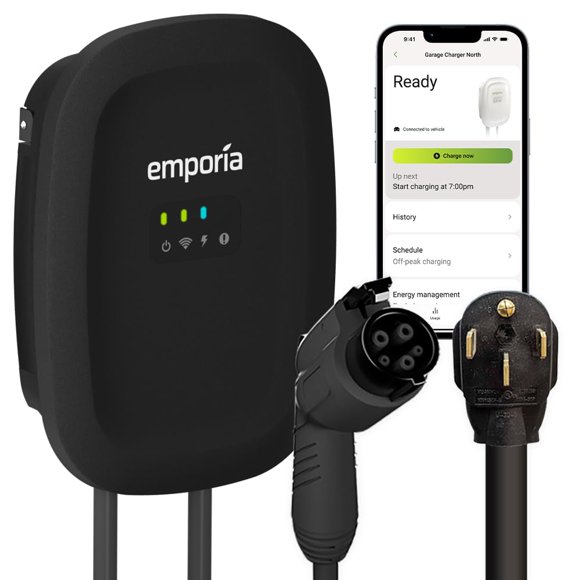 Cargador EMPORIA Nivel 2 para VE 48A 240V WiFi Cable de 7.3 m