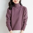 thumbnail image 2 of Women Sweaters Long Sleeve Turtleneck Ribbed Knit Base Layer Pullover Tops Casual Lightweight Fall Winter Warm Sweater, 2 of 3