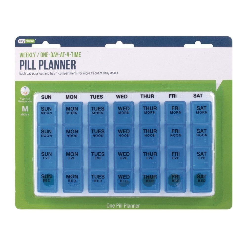 Ezy Dose OneDayAtATime Weekly Medication Organizer, 67124 Walmart