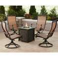 thumbnail image 2 of Hanover Monaco 5-Piece Fire Pit Chat Set with 4 Contoured-Sling Swivel Rockers and a 26-In. Square Fire Pit Table, 2 of 17