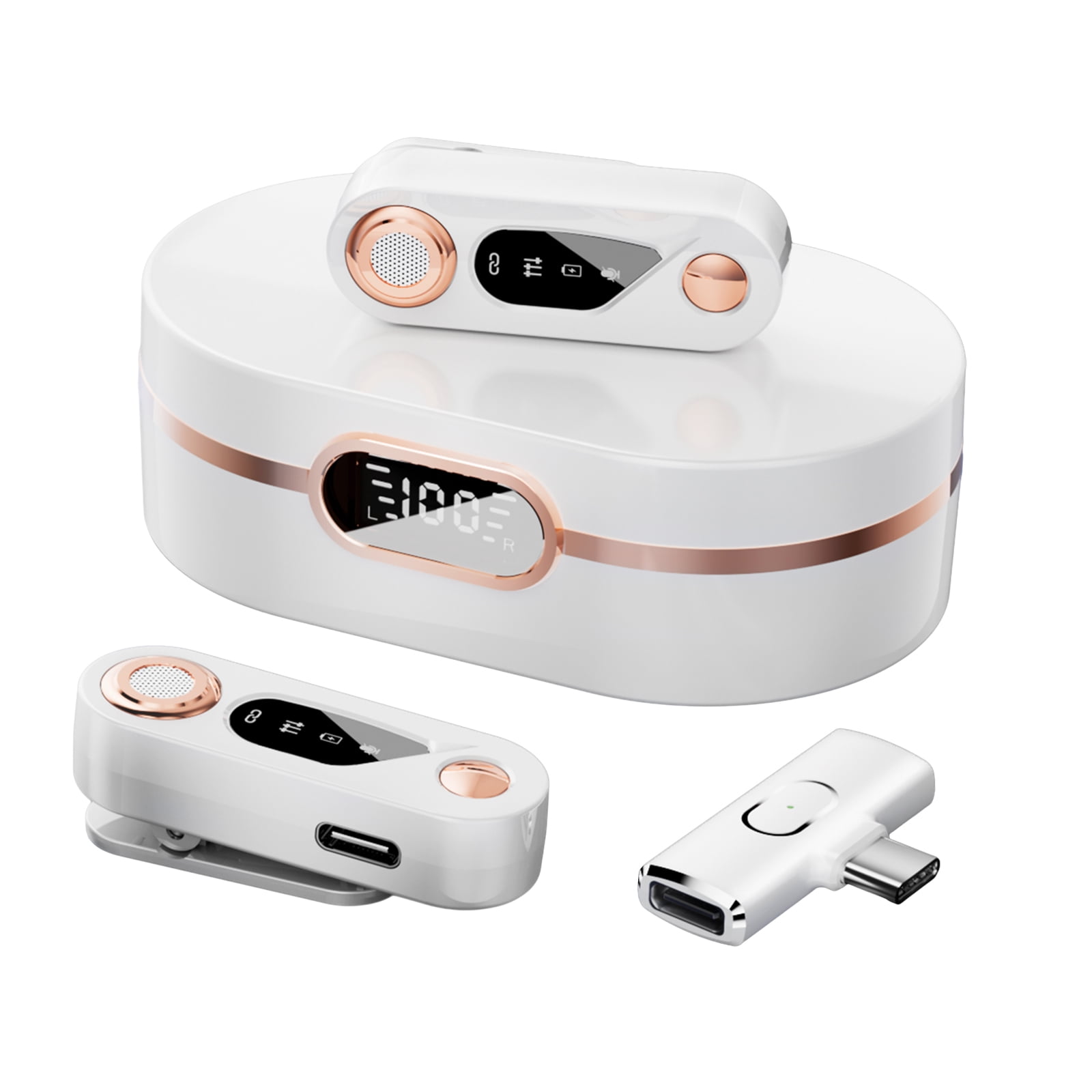Suodoka 2.4G Wireless Microphone Kit Professional Lapel Clip-on Mic Dual Noise Reduction Plug and Play